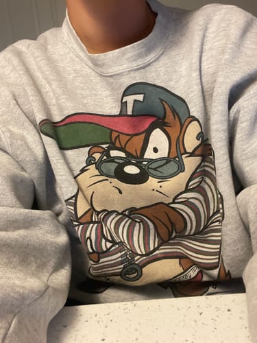 Customer photo review of Vintage 1993 Taz Looney Tunes Sweatshirt (XL)