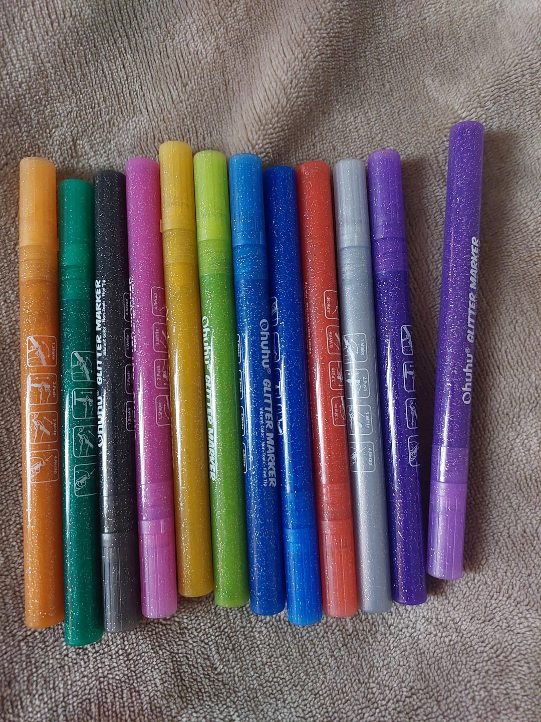 Customer photo review of Ohuhu - Set 12 Marcadores Glitter Marker