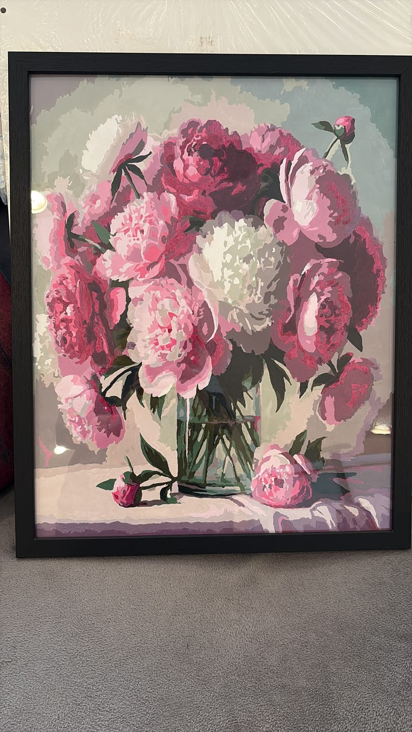Customer photo review of Paint by Numbers - Pink Peony Bouquet