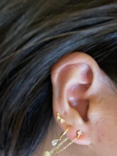 Customer photo review of Trio Sapphire Stud Earrings