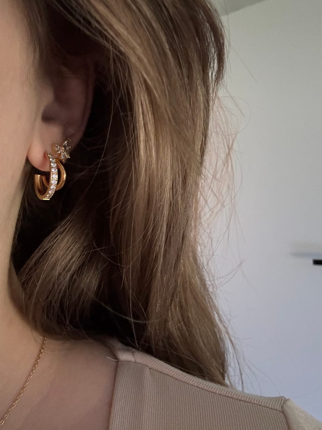 Customer photo review of Double Glim Ohrringe | 18K vergoldet