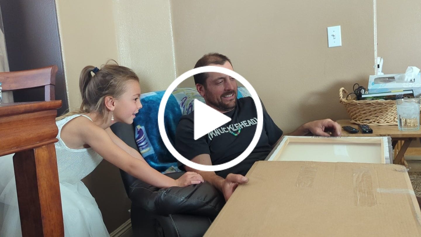 Customer video review of The Cowboy Custom Pet Portrait Canvas
