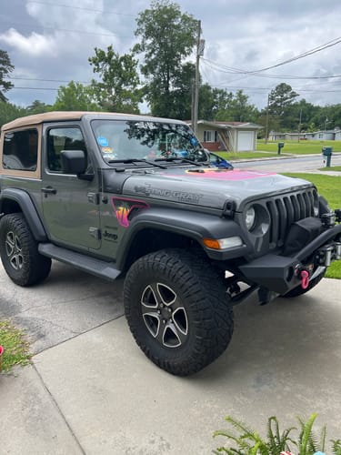 Customer photo review of Sport/Sahara/Overland/Willys Hood Graphic - Retro Beach Sunset