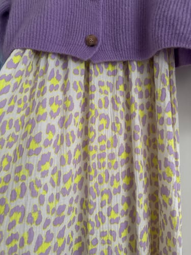 Customer photo review of Leonora Musselin Kleid -  Leo/Lila/Gelb