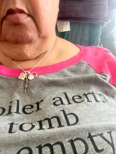 Customer photo review of The Empty Tomb Pendant Necklace