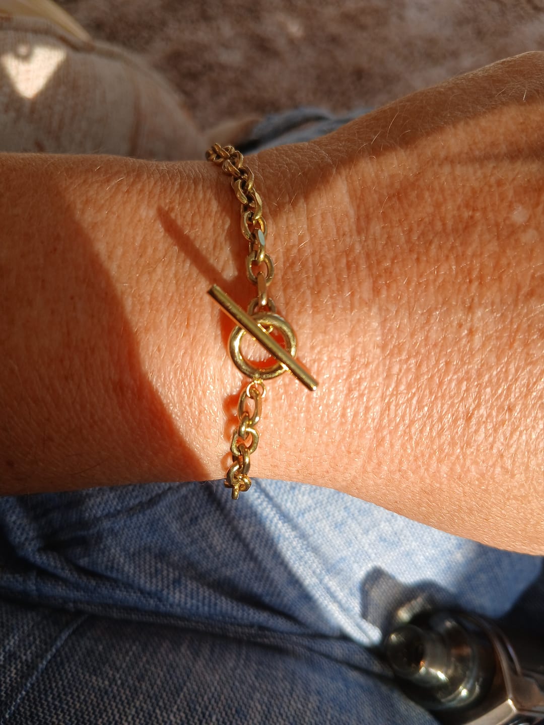 Customer photo review of Cuban T Bar Bracelet