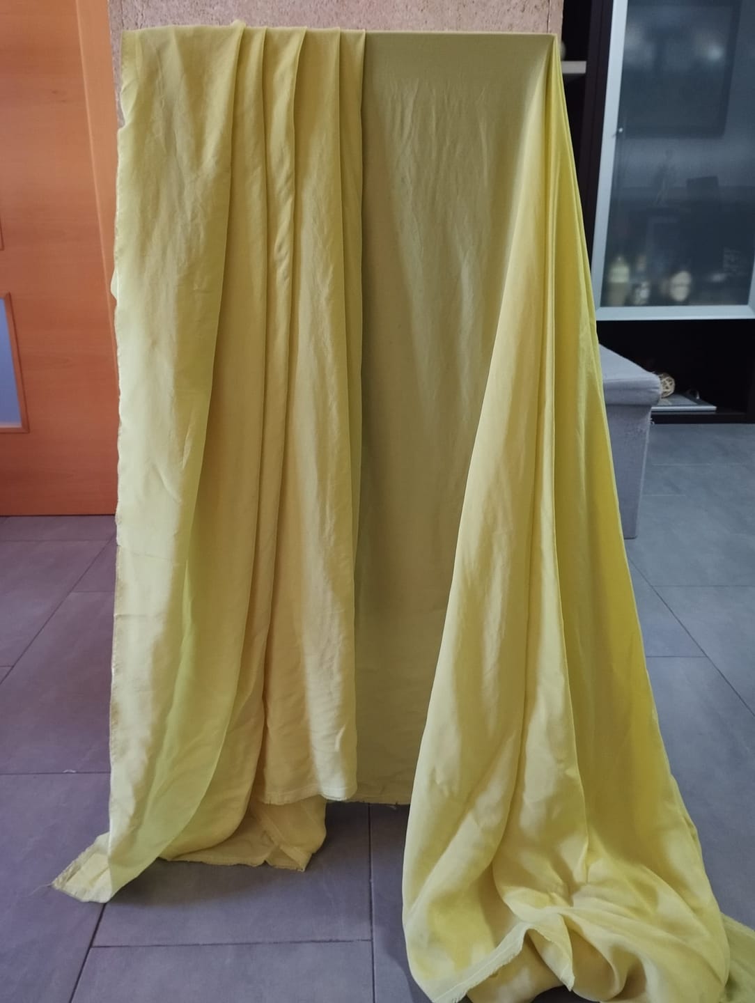 Customer photo review of Vegan silk - Cupro Satin - SCARLET (+50 Colors Available)