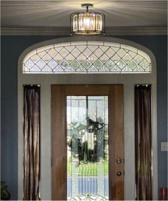 Customer photo review of Modern 3-Light Layered Crystal Drum Semi-Flush Mount