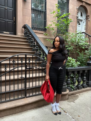 Customer photo review of One Shoulder Skinny T-Shirts