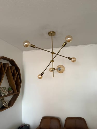 Customer photo review of Lampara Modelo GAIA Techo Nordica Dorada 6 luces