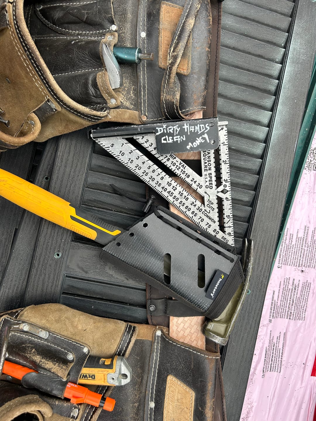 Customer photo review of Jolly Roger | Clip-On Hammer & Tool Holster