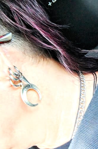 Customer photo review of Crescent Moon Earrings