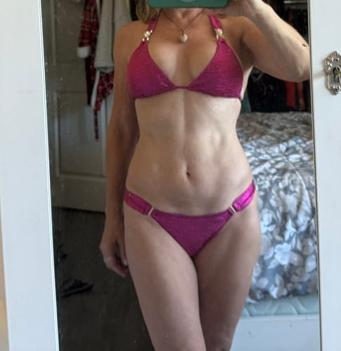Customer photo review of Fuchsia Disco Panther Top