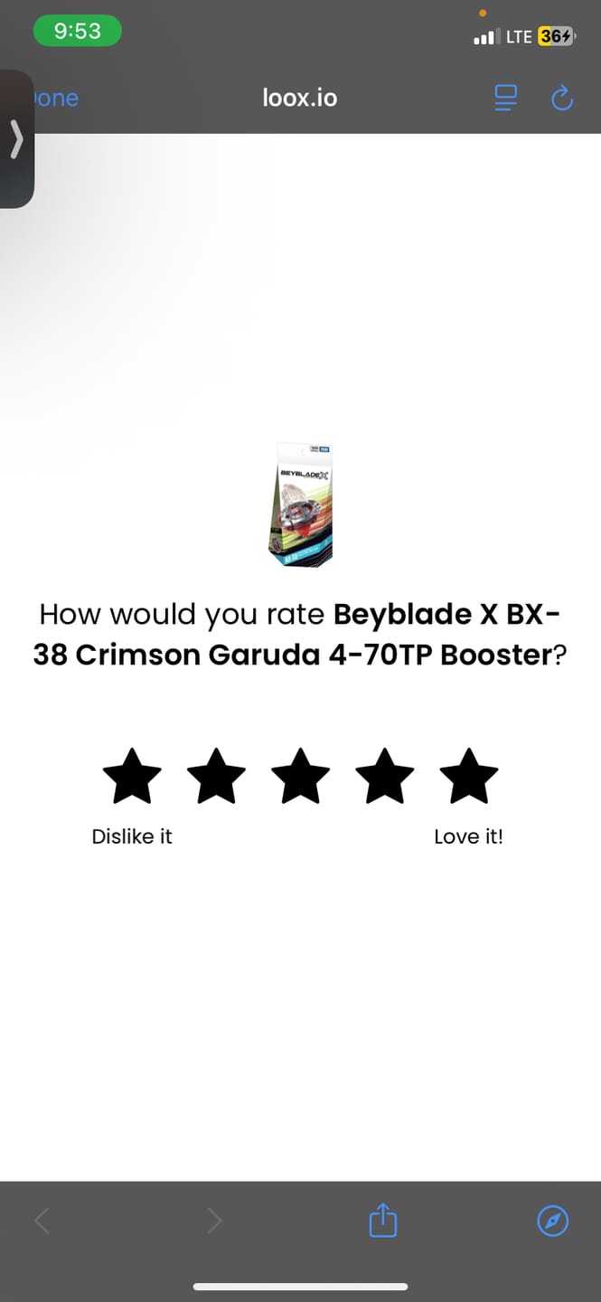 Customer photo review of Beyblade X BX-38 Crimson Garuda 4-70TP Booster