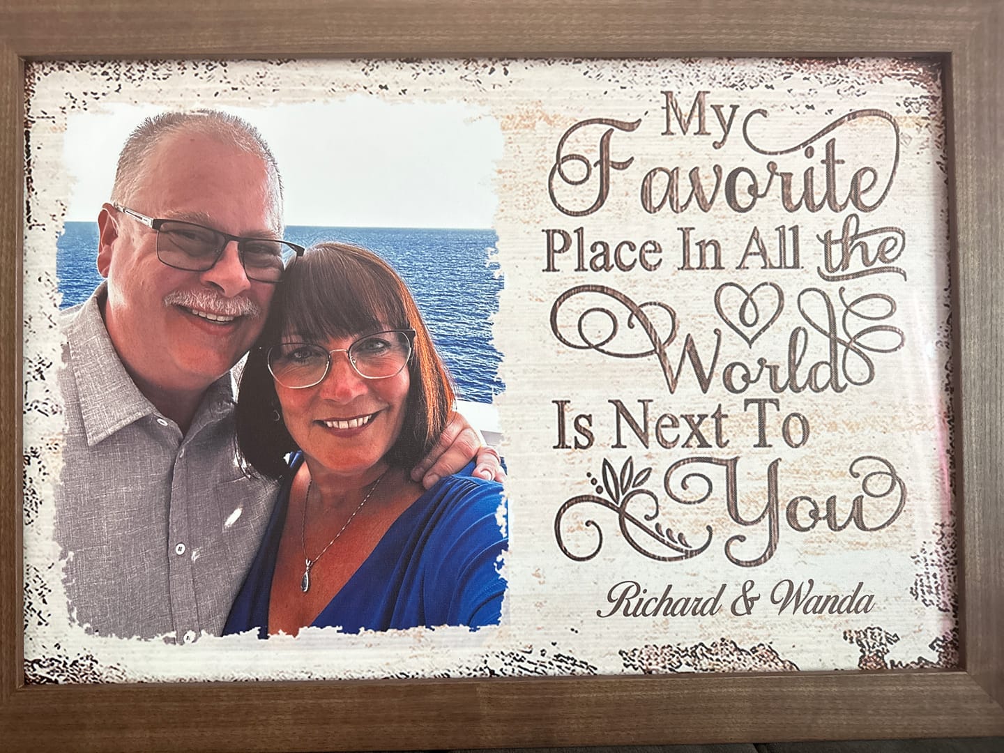 Customer photo review of Next To You Is One Of My Favorite Places To Be - Upload Image - Personalized Horizontal Poster