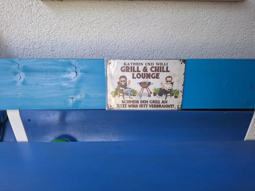 Customer photo review of Mein Grillplatz - Personalisiertes Gartenschild