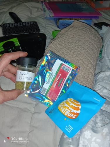 Customer photo review of THC Moonrock Nuggs Flower D8 THC-P THC-A Infused SOUR DIESEL SATIVA 7 GRAMS 33.9%