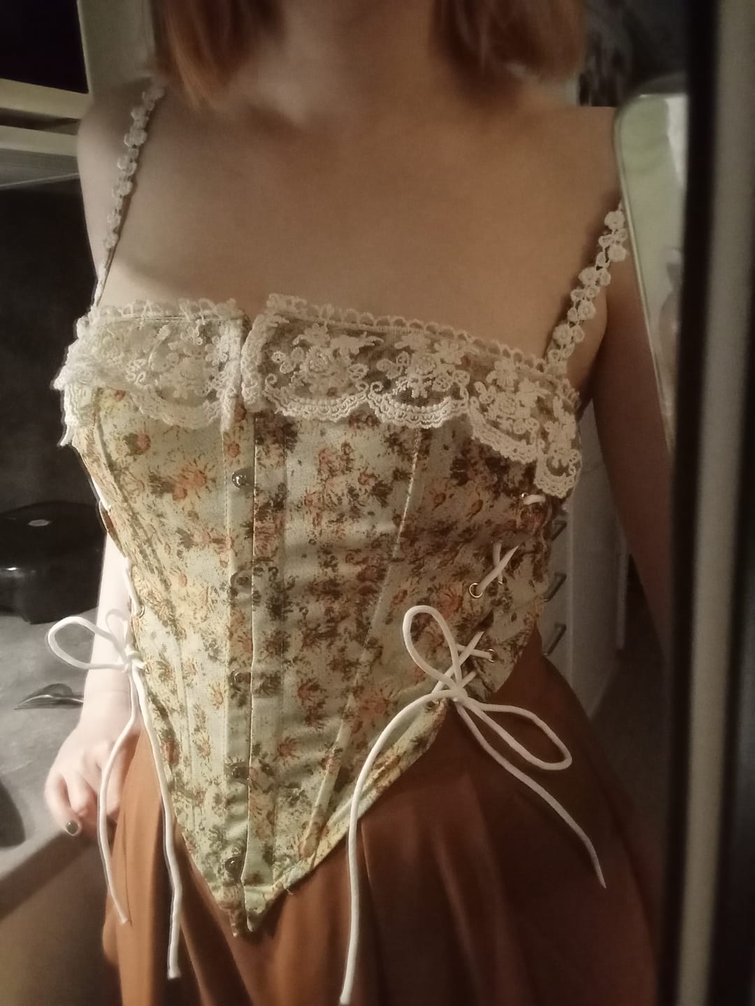 Customer photo review of Van Gogh sunflowers inspired corset