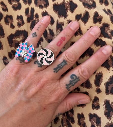 Customer photo review of Harlequin Bow Ring