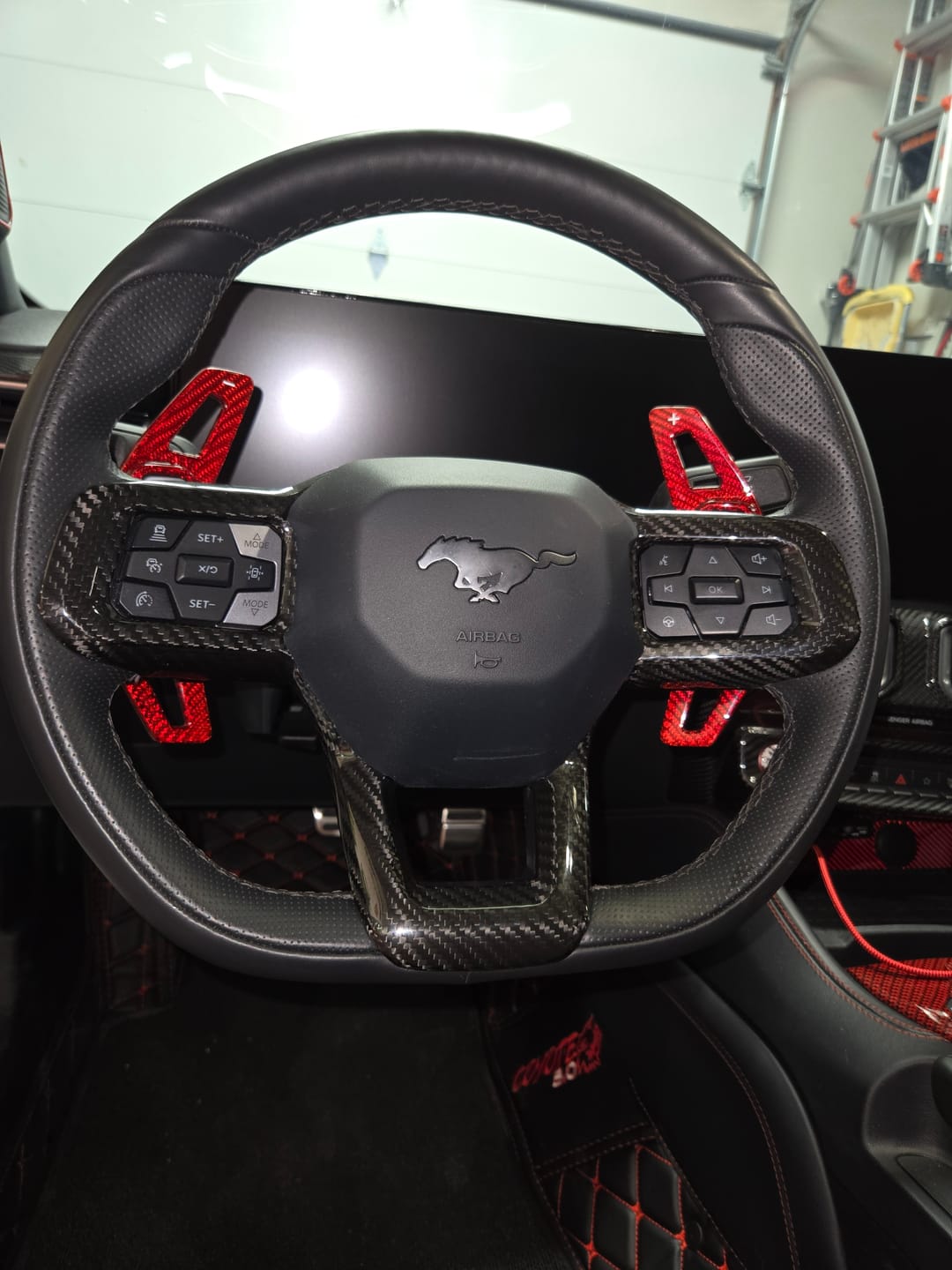 Customer photo review of 2024+ S650 Ford Mustang Hard Carbon Fiber Steering Wheel Trim Covers