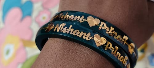 Customer photo review of Anmol Bandhan Gold Bangles –  Love & Togetherness crafted in Gold