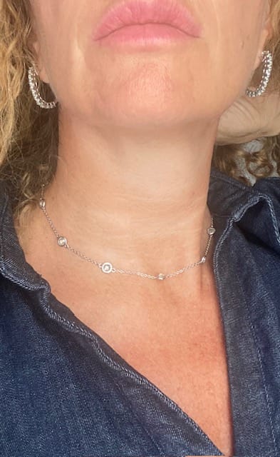 Customer photo review of Collana Fine con Castoncini in Zirconi