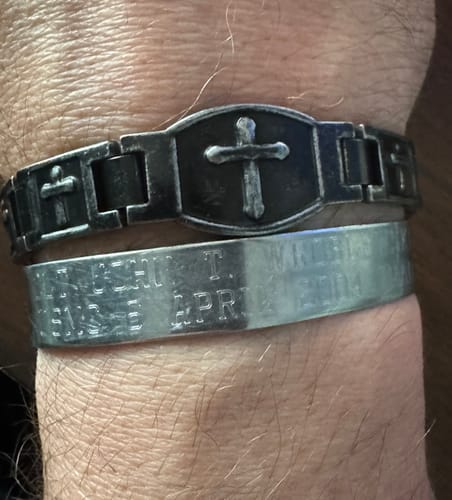 Customer photo review of 'For The Fallen' Arlington Magnetic Bracelet: Helps Pair Veterans With A Service Dog Or Shelter Dog
