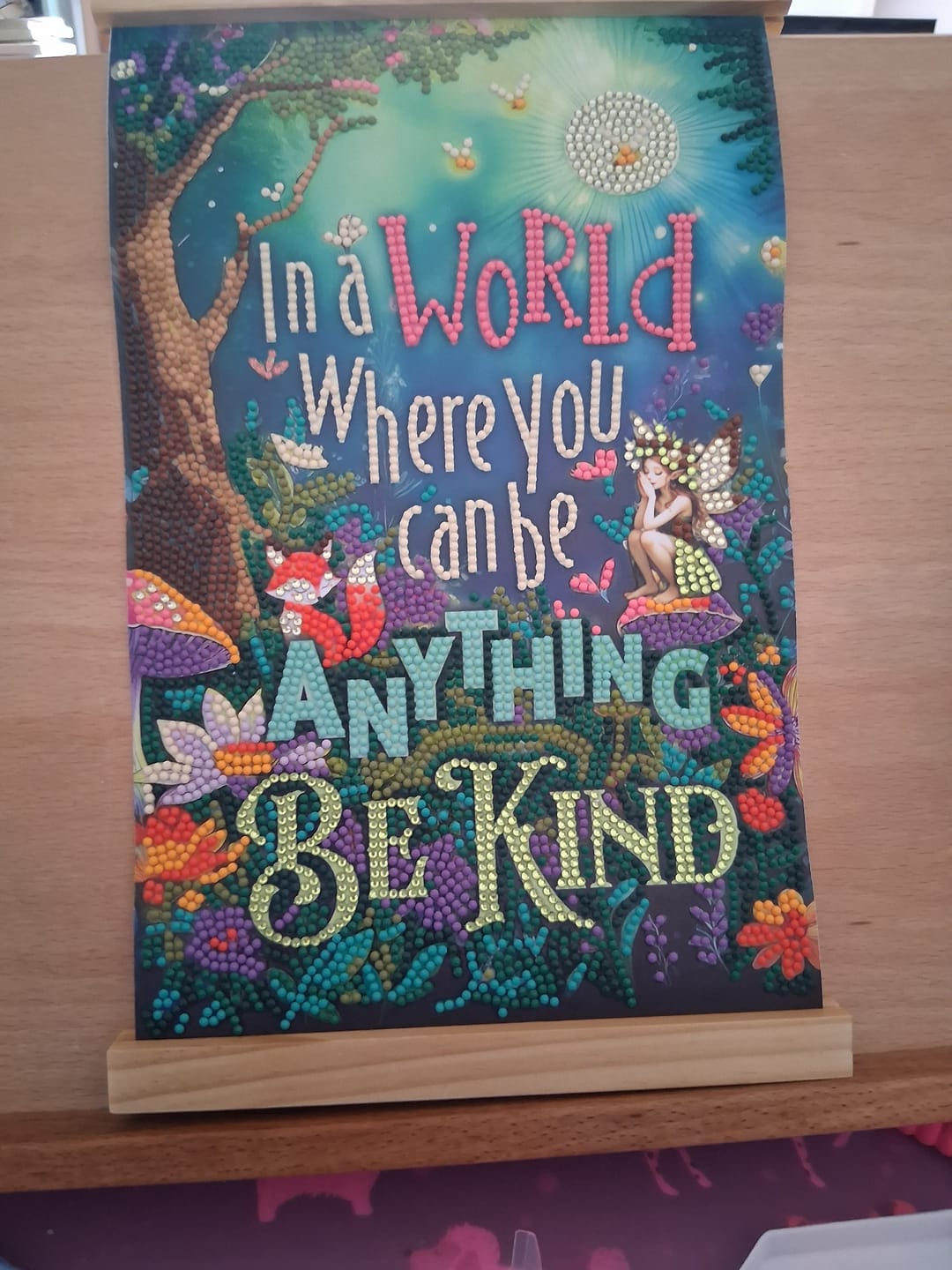 Customer photo review of Be Kind Mini Crystal Art Scroll Kit 20x30