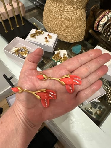 Customer photo review of Blooming Magnolia Retro Flower Earrings