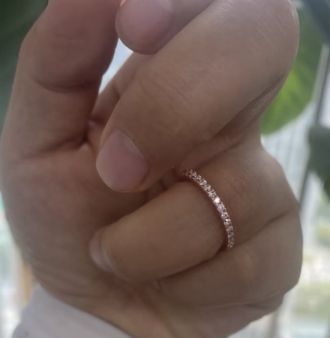 Customer photo review of S925 Louily Half Eternity Thin Women's Wedding Band In Sterling Silver Stackable Ring For Women