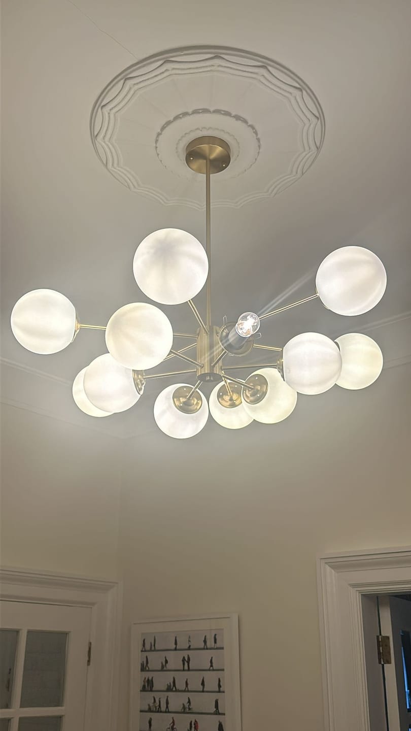 Customer photo review of Opal Glass Globe Sputnik Chandelier