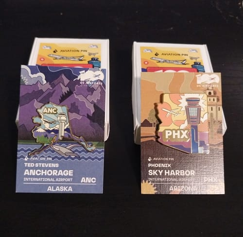 Customer photo review of Airport Enamel Pin | ANC - Alaska