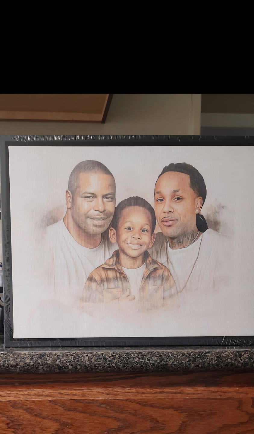 Customer photo review of Watercolor Memorial Portrait