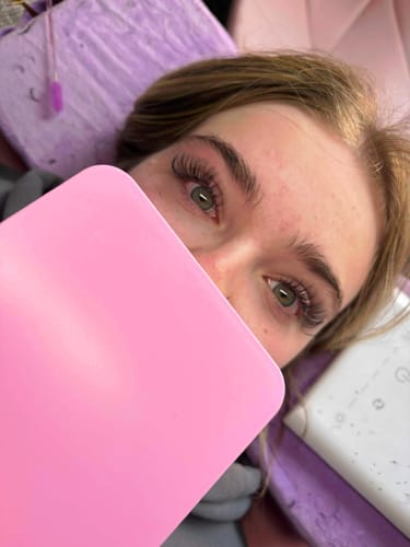 Customer photo review of Flutter Lashes – Angel Wispy Pro Made Fans