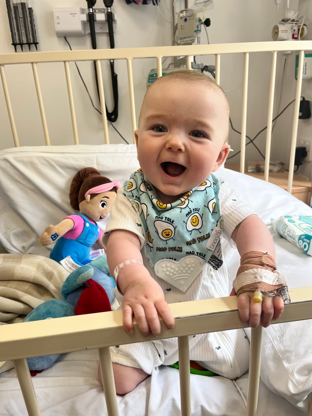 Customer photo review of Mad Yolk Teething Bib
