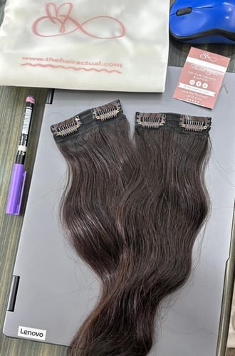 Customer photo review of Heart-Shaped Hair Topper with Bangs