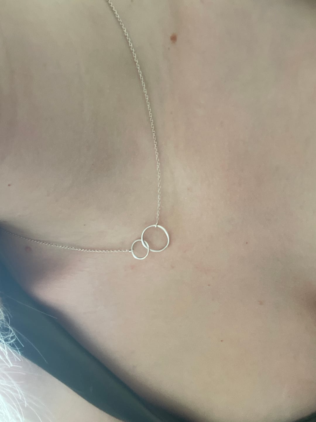 Customer photo review of Sterling Silver Interlocking Rings Necklace