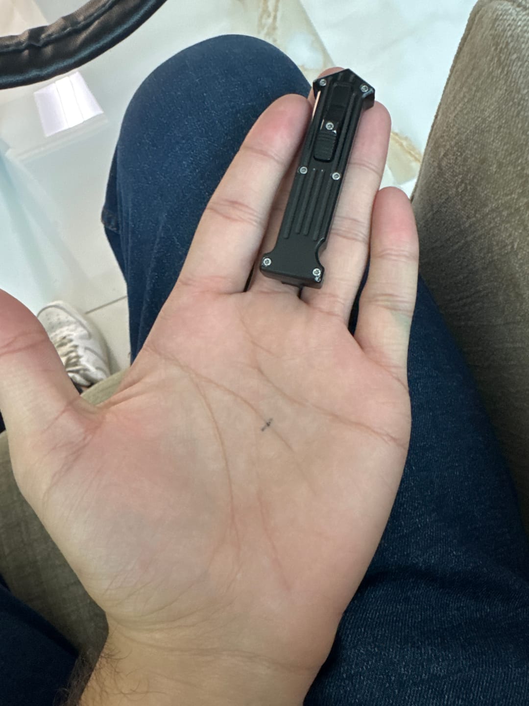 Customer photo review of Mini Stiletto OTF Keychains