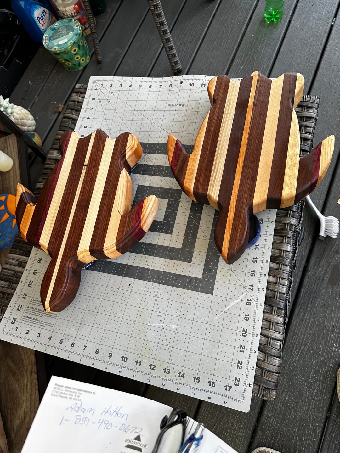 Customer photo review of 15x12" Sea Turtle Shaped Serving Board Acrylic Router Template