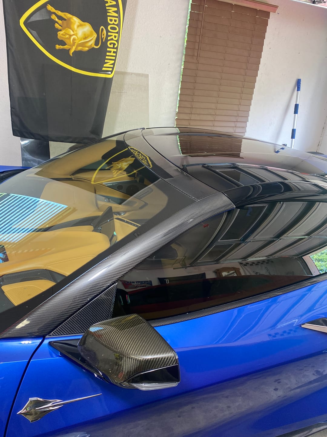 Customer photo review of 2020-Up Corvette C8 Windshield Upper Molding Trim