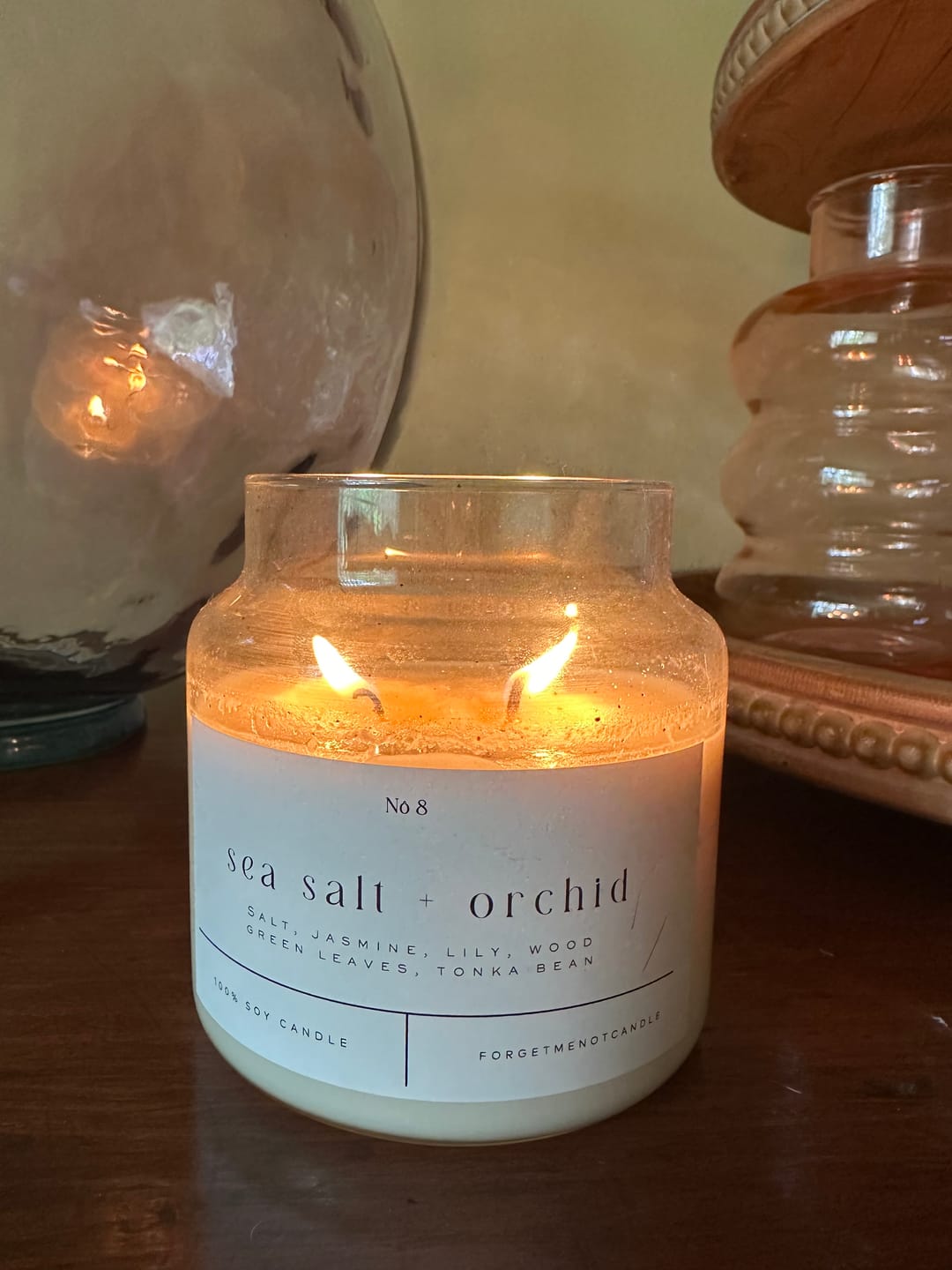 Customer photo review of Sea Salt + Orchid 22 oz Glass Candle