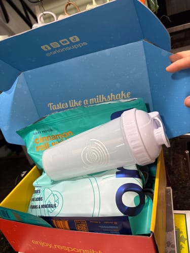 Customer photo review of 9 Loaded Protein Samples + Shaker Bottle