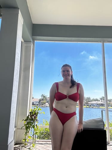 Customer photo review of BRIDGET Scarlet Red Princess Bikini Top