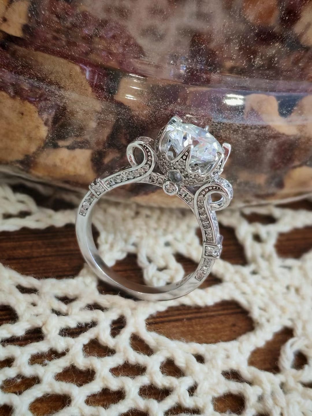 Customer photo review of S925 Moissanite 1.0~2.0 Carat Engagement Ring Promise Ring For Women