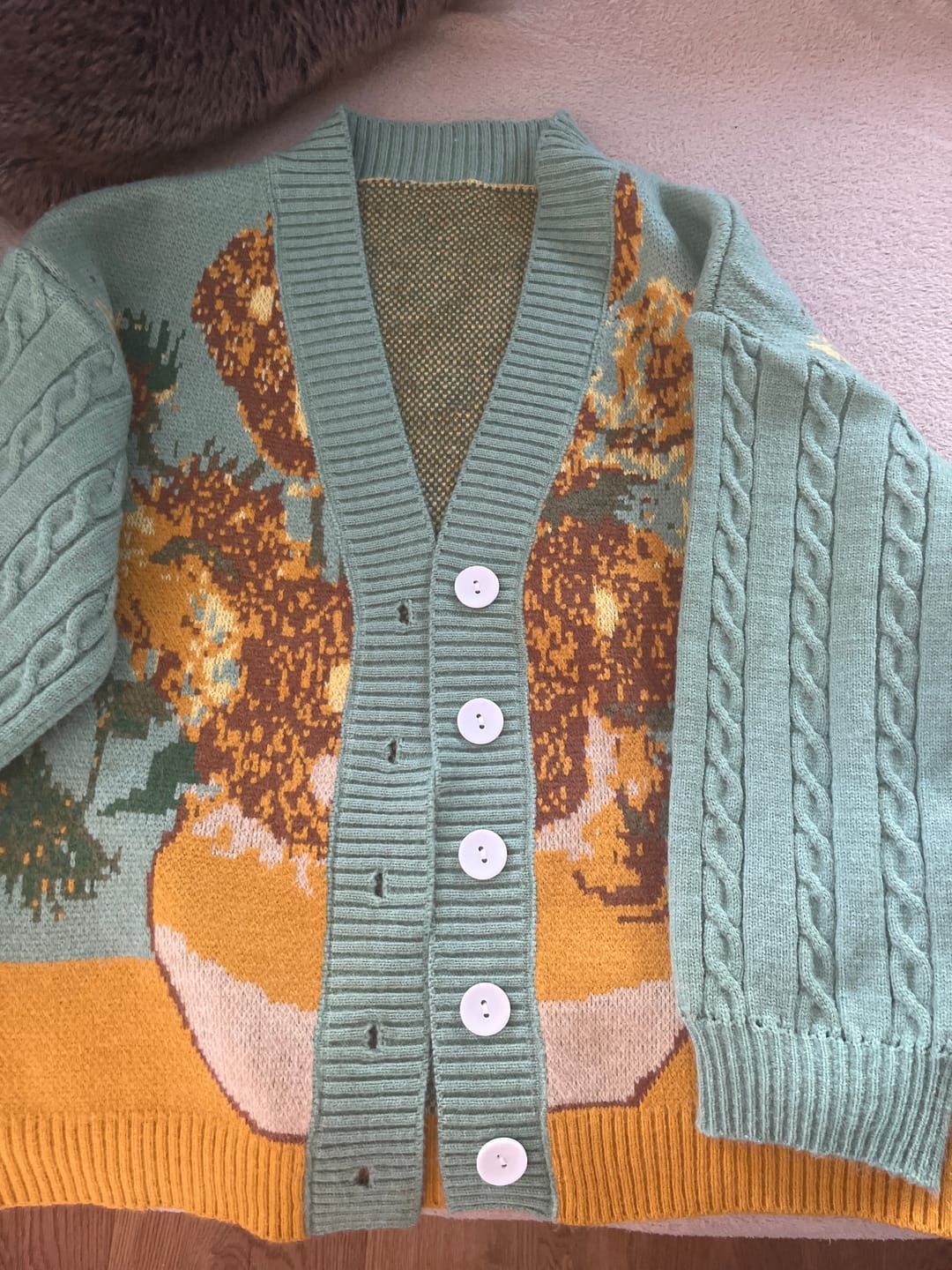 Customer photo review of Van Gogh Vintage Cardigan Knit Sweater