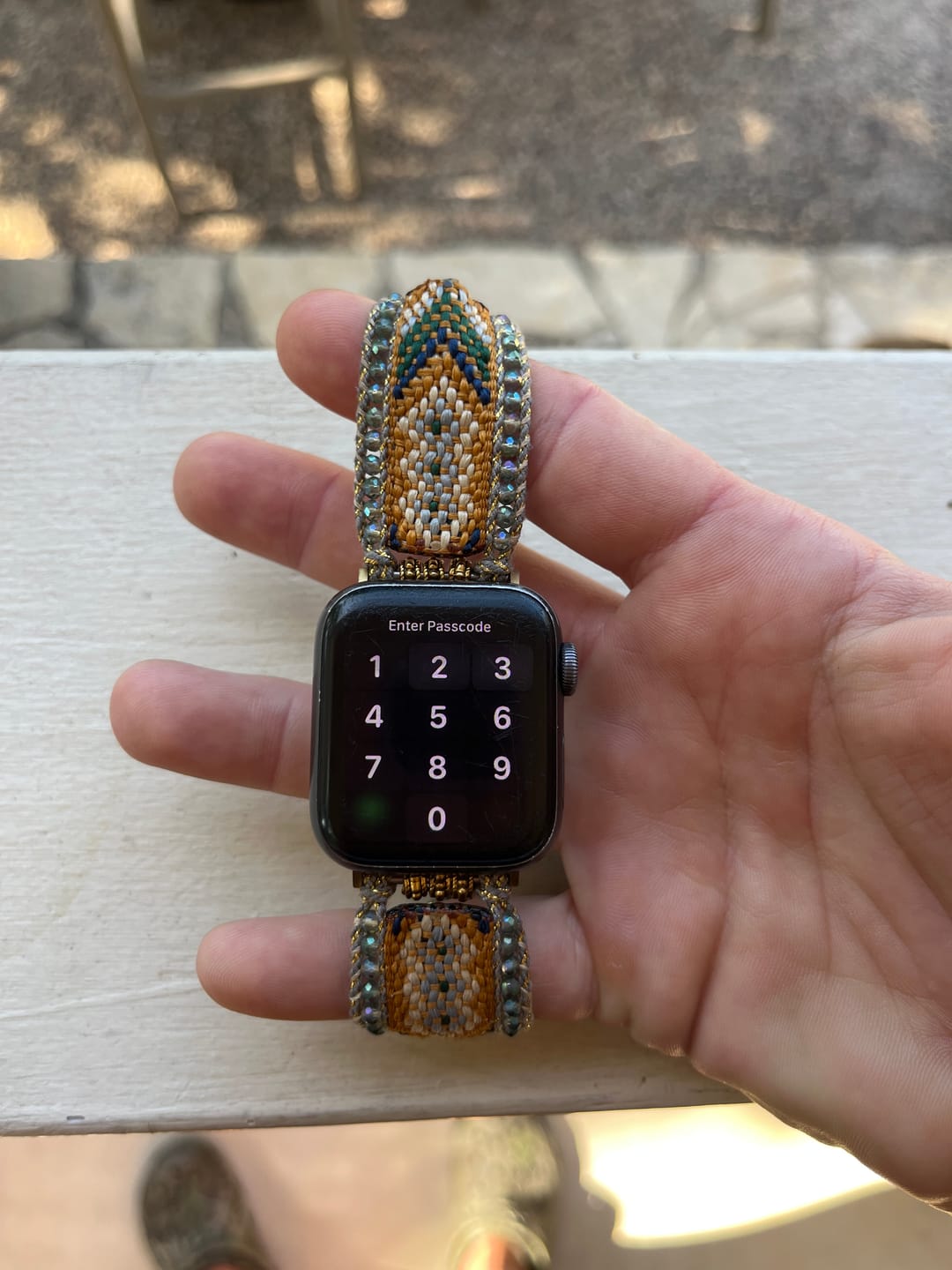 Customer photo review of Russet Sage Apple Watch Strap