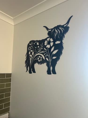 Customer photo review of Floral Highland Cow