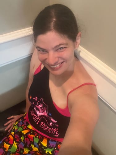 Customer photo review of Cat pattern contrast cami top