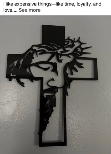 Customer photo review of Jesus Christ Cross - Metal Wall Art
