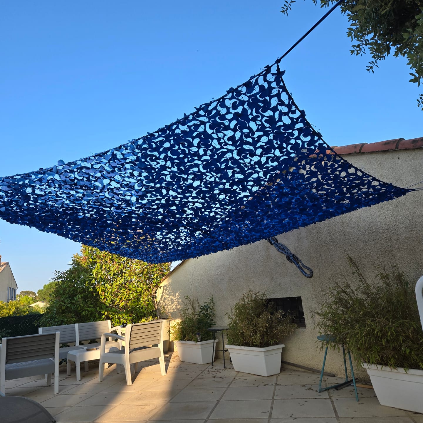 Customer photo review of Filet de camouflage renforcé bleu